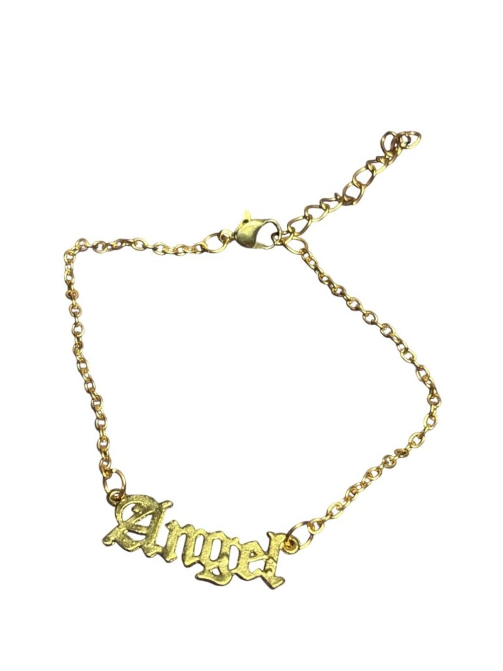 Goldtone Angel Bracelet Lobster Clasp 7.75 - 9.75 inches Long